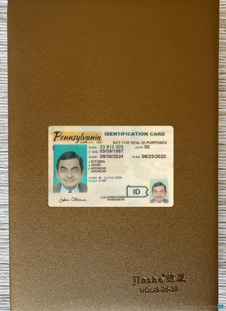 Download USA Pennsylvania ID card photolook front Photoshop template